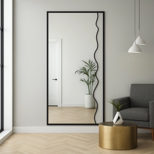 Lustro dekoracyjne w czarnej ramie MDF - WIENA W RAMIE